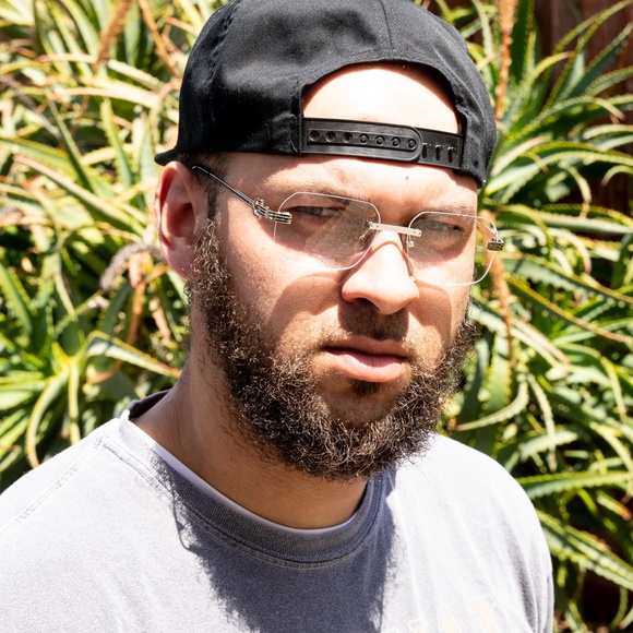 Men's Silver Wire Frame Rimless Clear Lens Elegant Hip Hop Fashion Glasses - Picture 5 of 5